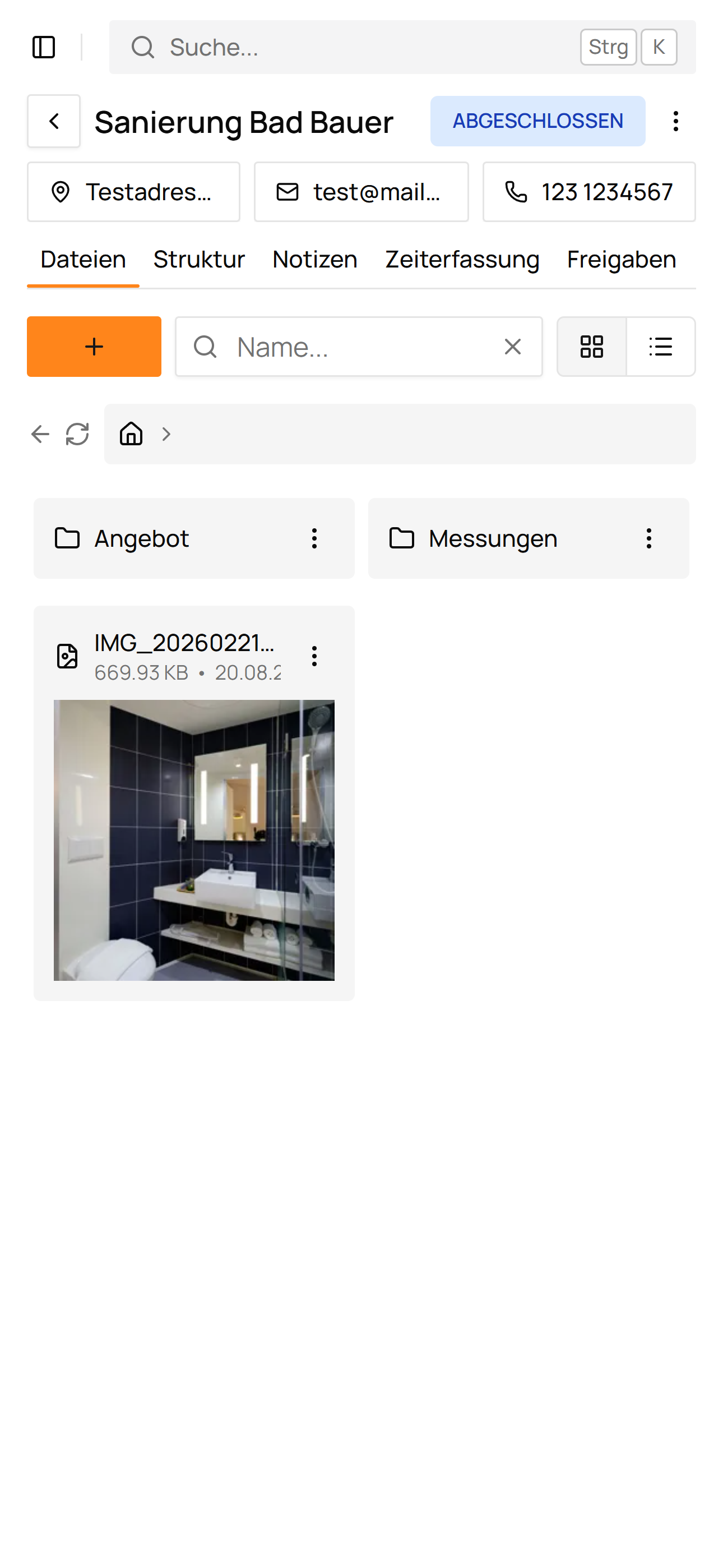 Meister Mappe Dokumenten-Cloud und Bau-Skizzen